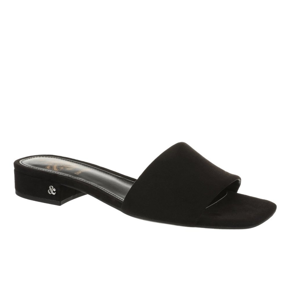 Sam & Libby Karissa Black Slides Sandals Strap Heel